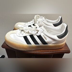 Adidas Samba White with Black Stripes